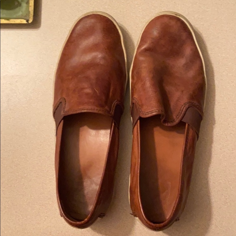 Frye slip on leather shoes